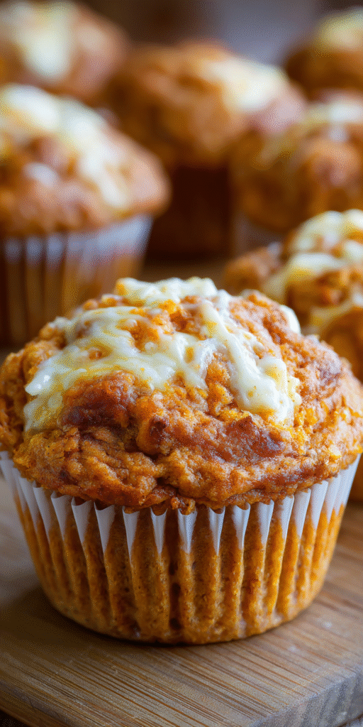 Carrot Banana Muffins with Cheesecake Swirl Recipe