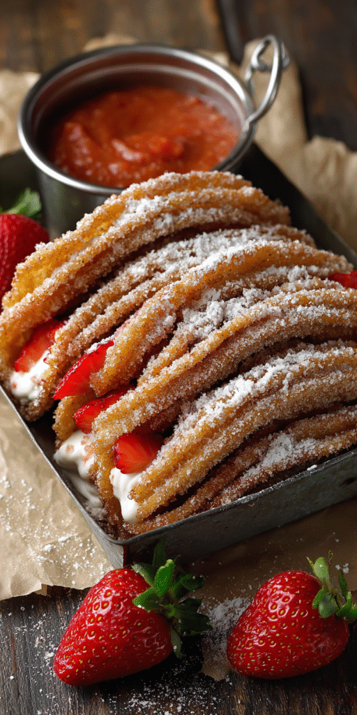 Churro Cheesecake Tacos with Strawberry Dip Recipe