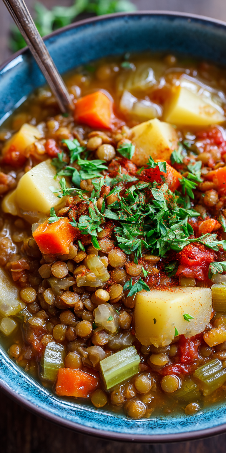 Hearty Lentil Potato Soup Recipe