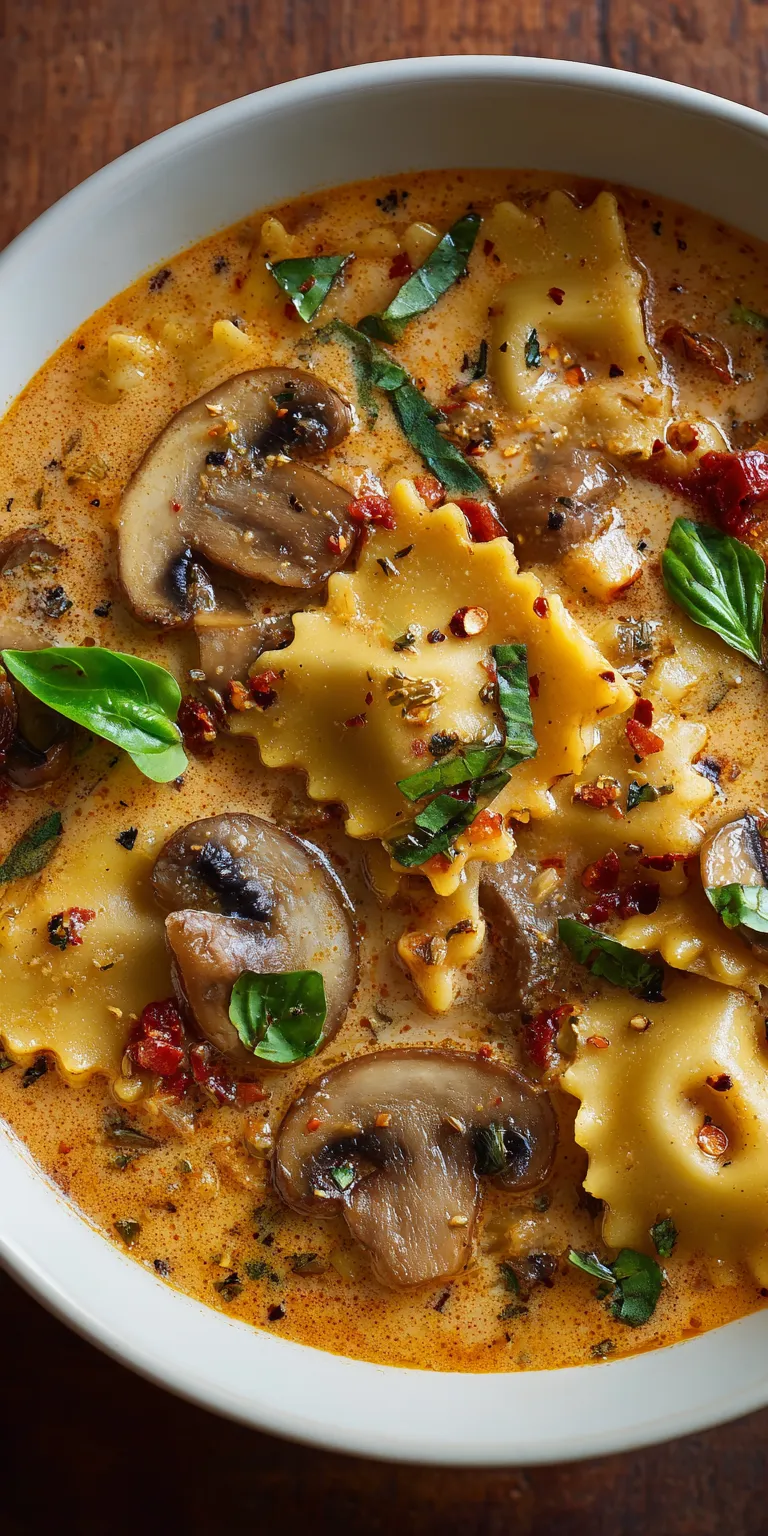 Creamy Vegan Cashew Lasagna Soup served warm with cozy spices