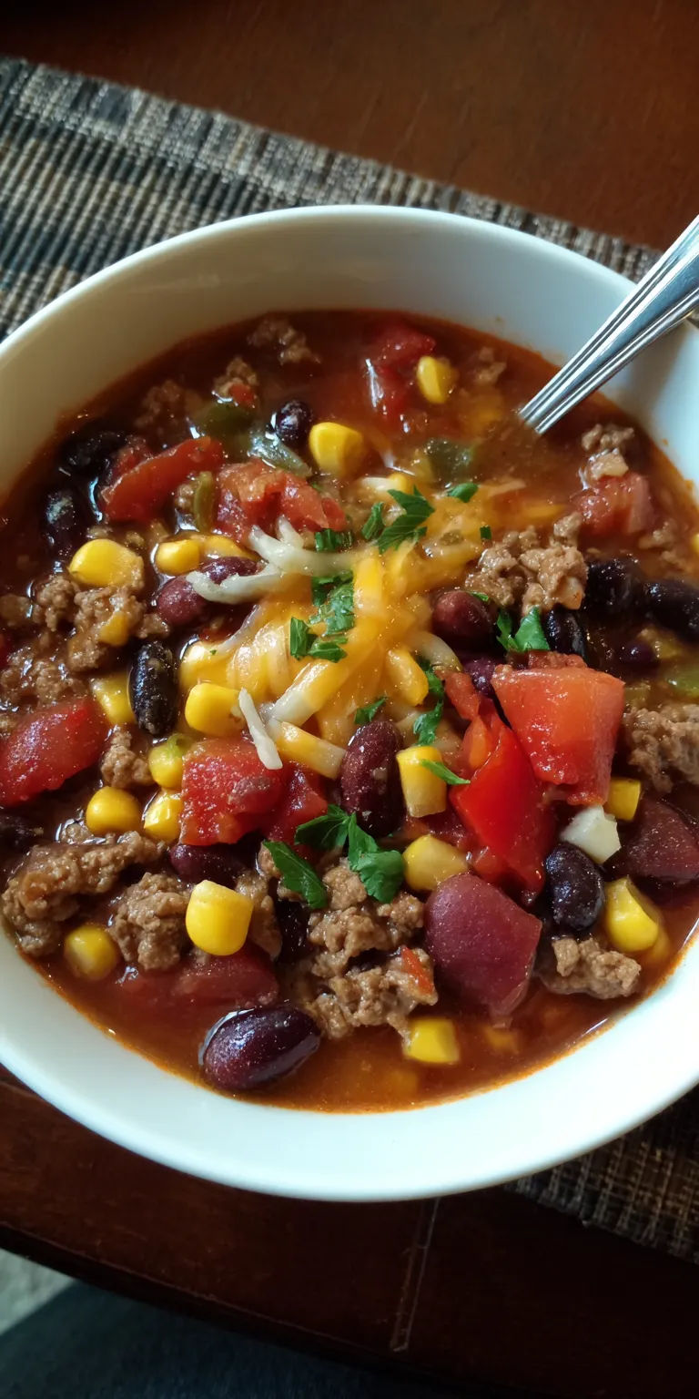Dump-and-Go Freezer Taco Soup Packs served warm with cozy spices