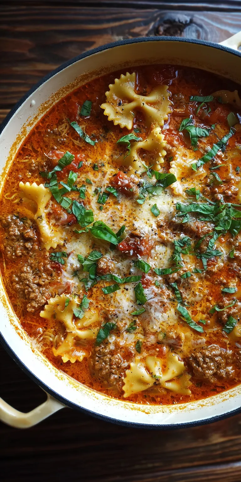 Family Cozy Lasagna Soup served warm with cozy spices