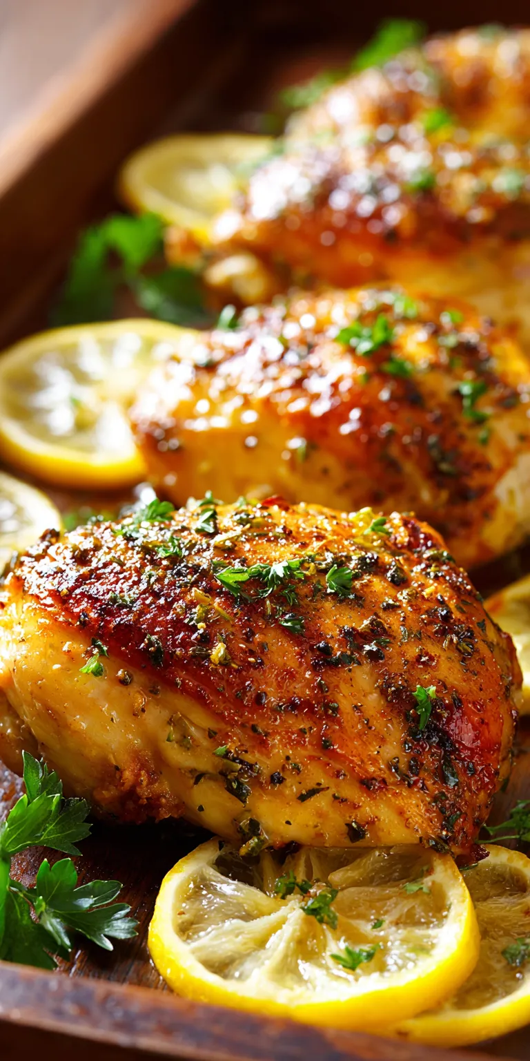 Juicy Lemon Garlic Roasted Chicken Breasts | Easy & Healthy served warm with cozy spices