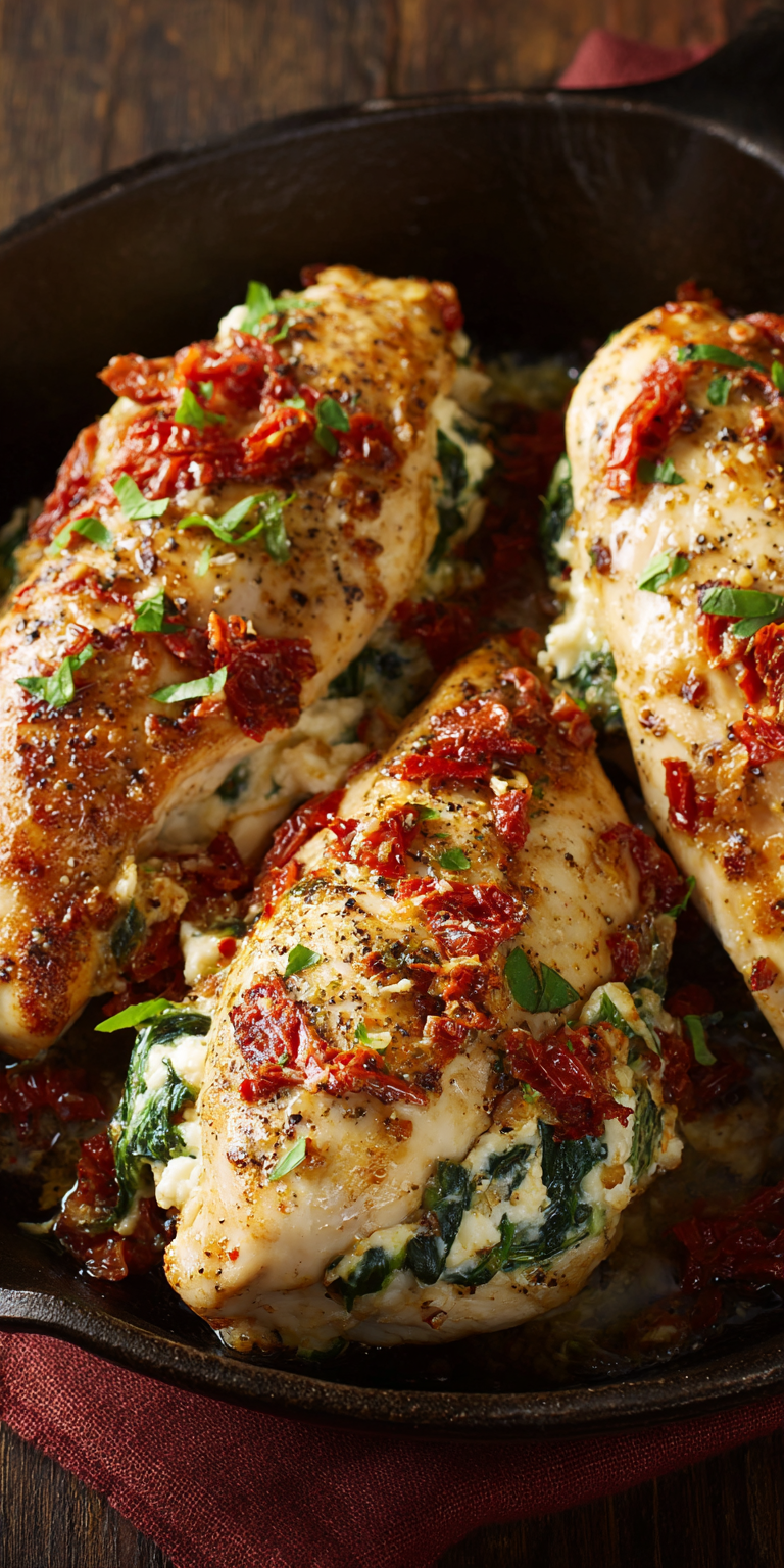 Tuscan Sun-Dried Tomato Stuffed Chicken Recipe