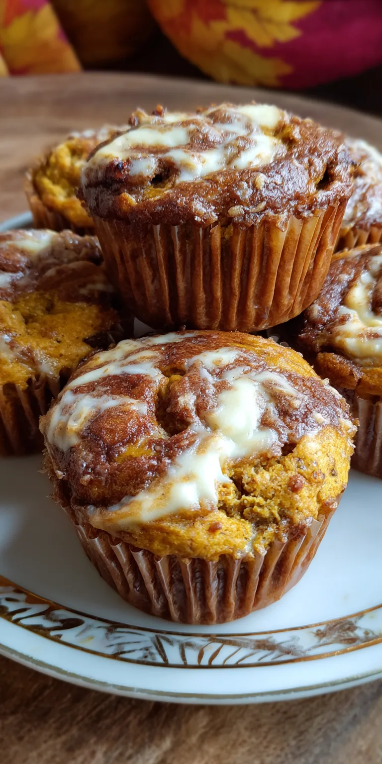Cream Cheese Swirl Pumpkin Banana Strawberry Muffins served warm with cozy spices