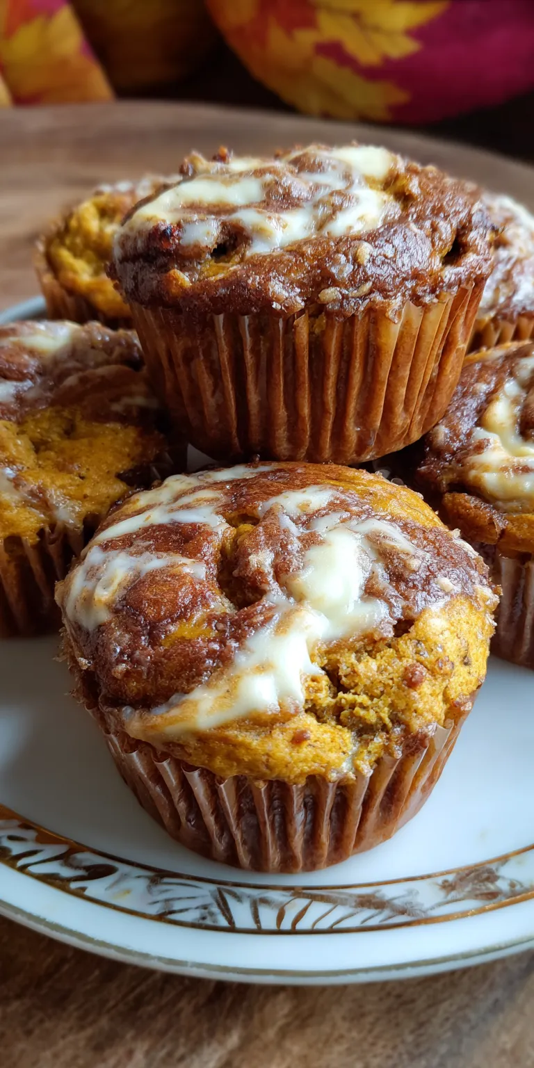 Cream Cheese Swirl Pumpkin Banana Strawberry Muffins served warm with cozy spices