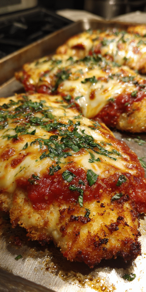 Melty Mozzarella & Marinara Panko Chicken served warm with cozy spices