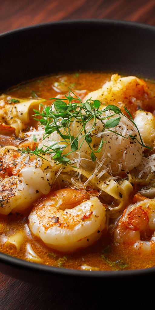 Seafood Medley Lasagna Soup (Shrimp, Scallop, Crab) Recipe