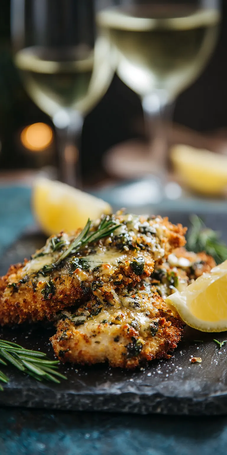 Truffle Oil & Herb Panko Parmesan Chicken served warm with cozy spices