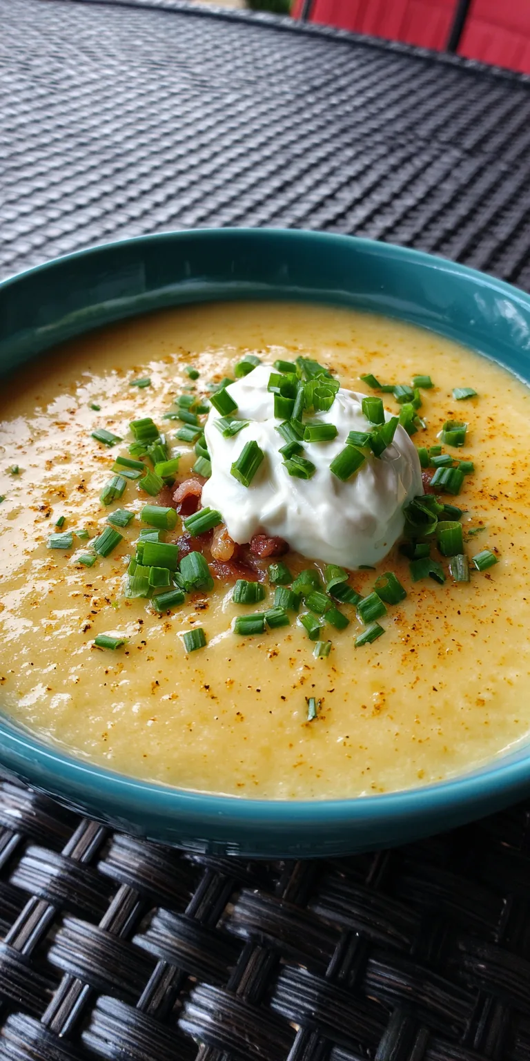 Zesty Sour Cream & Chive Cajun Potato Soup served warm with cozy spices