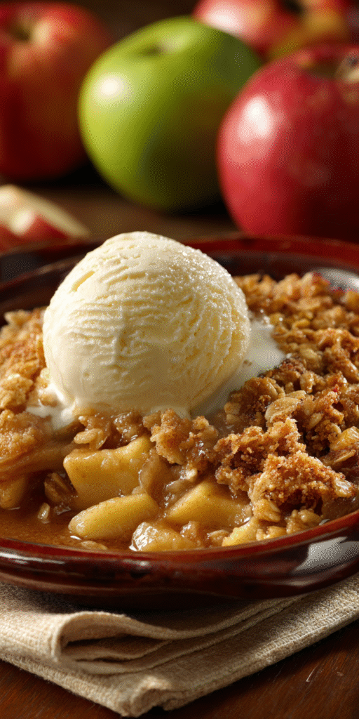 Apple Crisp a la Mode Dessert Recipe