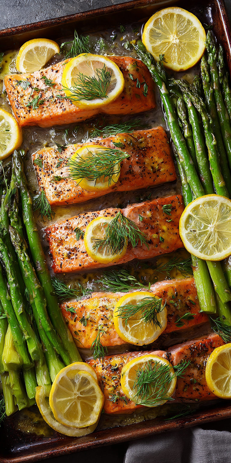 Baked Salmon with Asparagus Seafood served warm with cozy spices