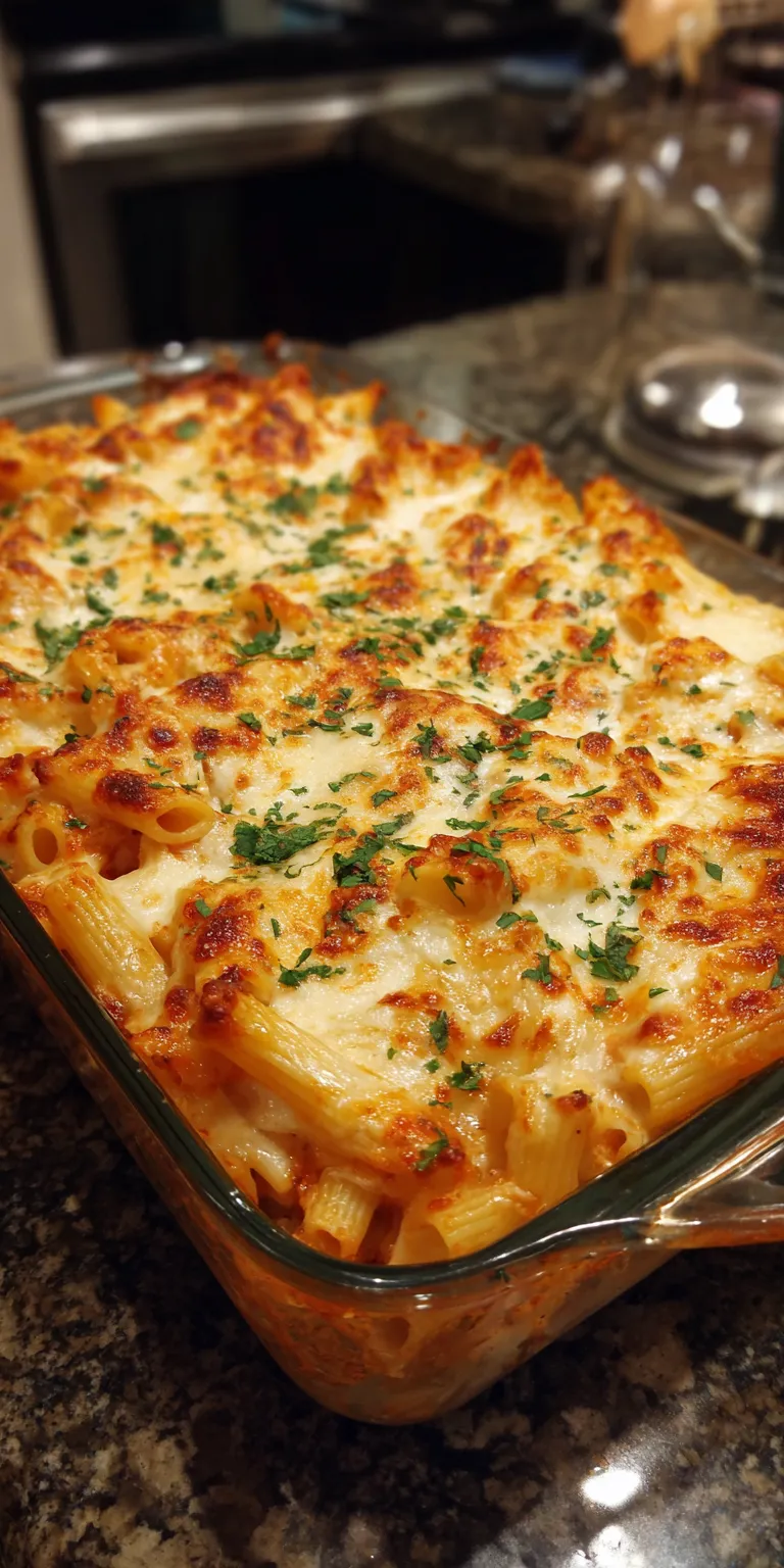 Baked Ziti with Cheese Quick Dinner served warm with cozy spices