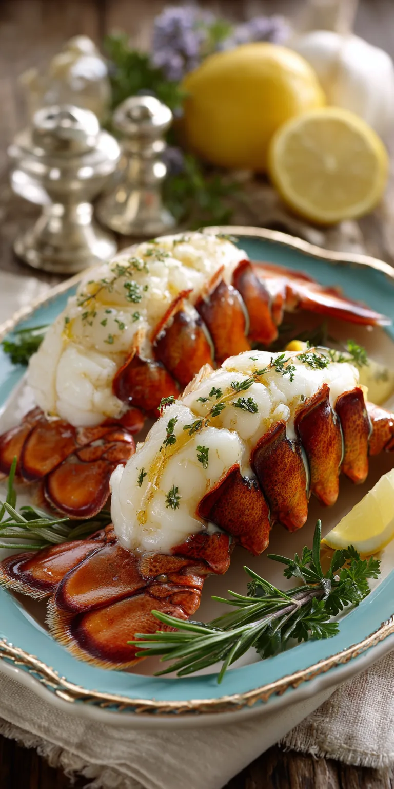 Butter Poached Lobster Tail Seafood served warm with cozy spices