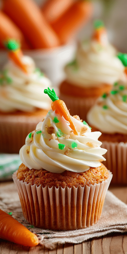 Carrot Cake Cupcakes with Swirled Frosting Recipe