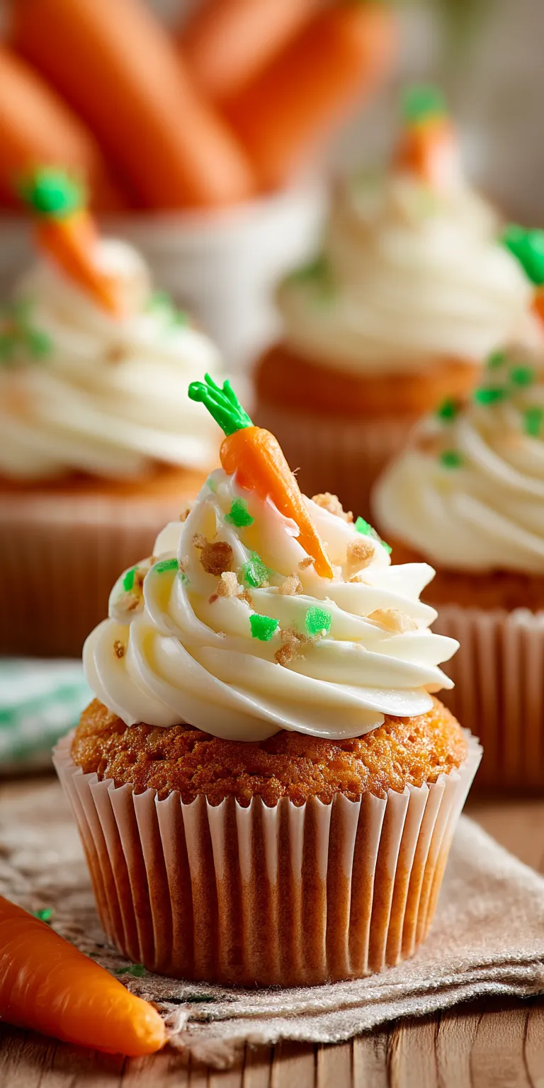 Carrot Cake Cupcakes with Swirled Frosting served warm with cozy spices