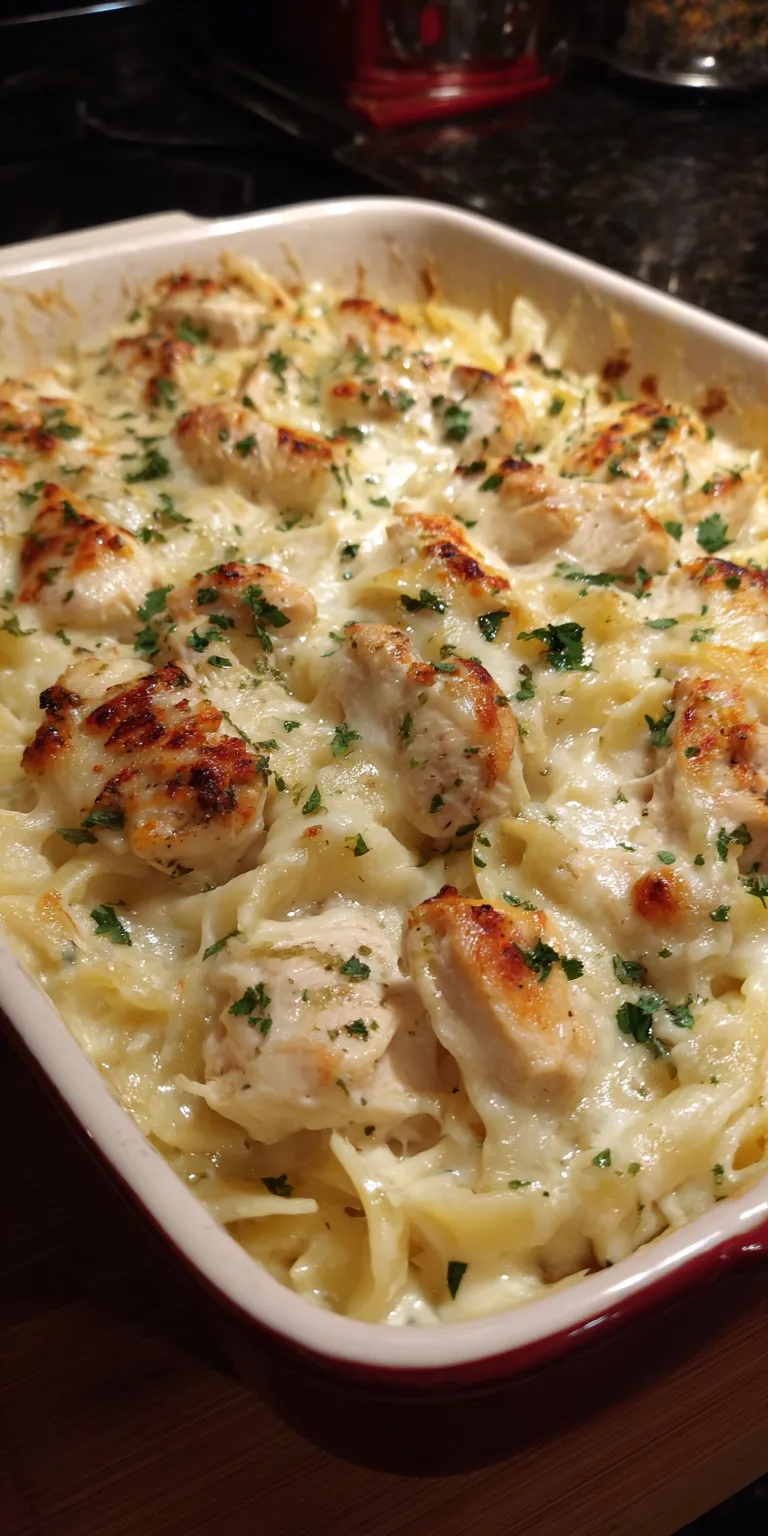 Chicken Alfredo Bake Dinner Ideas served warm with cozy spices