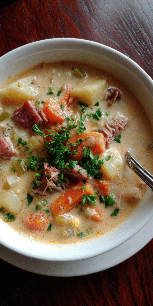 Corned Beef Potato Soup Chowder Recipe