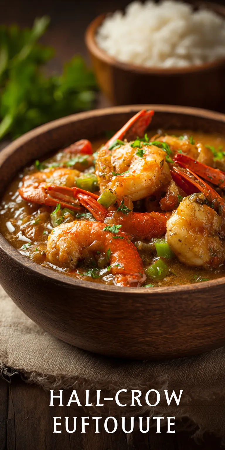 Crawfish Etouffee Cajun Seafood served warm with cozy spices