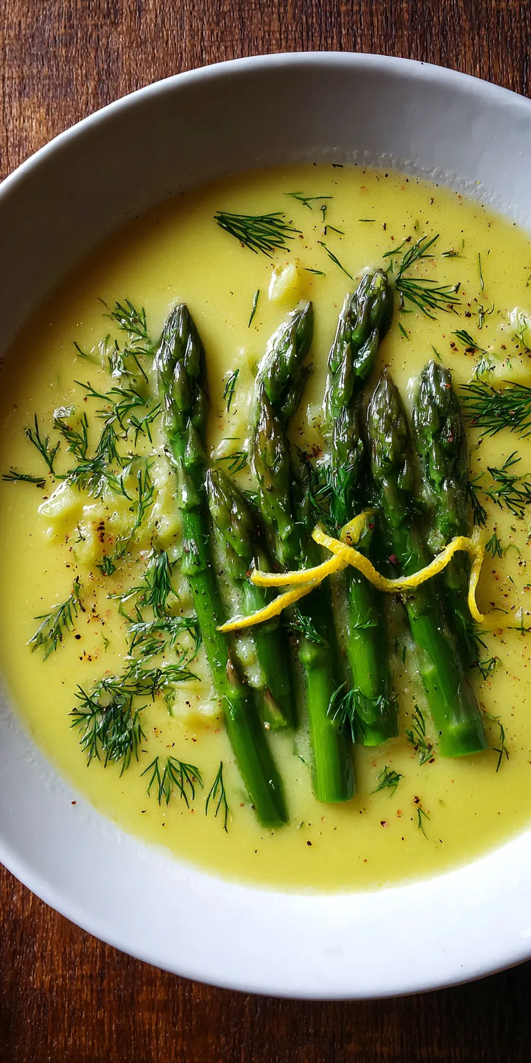 Creamy Lemon Asparagus Soup served warm with cozy spices