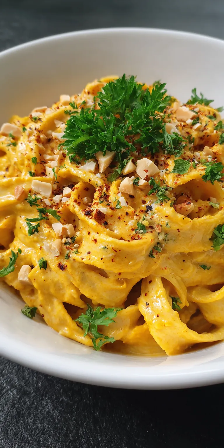 Creamy Pumpkin Pasta Sauce served warm with cozy spices