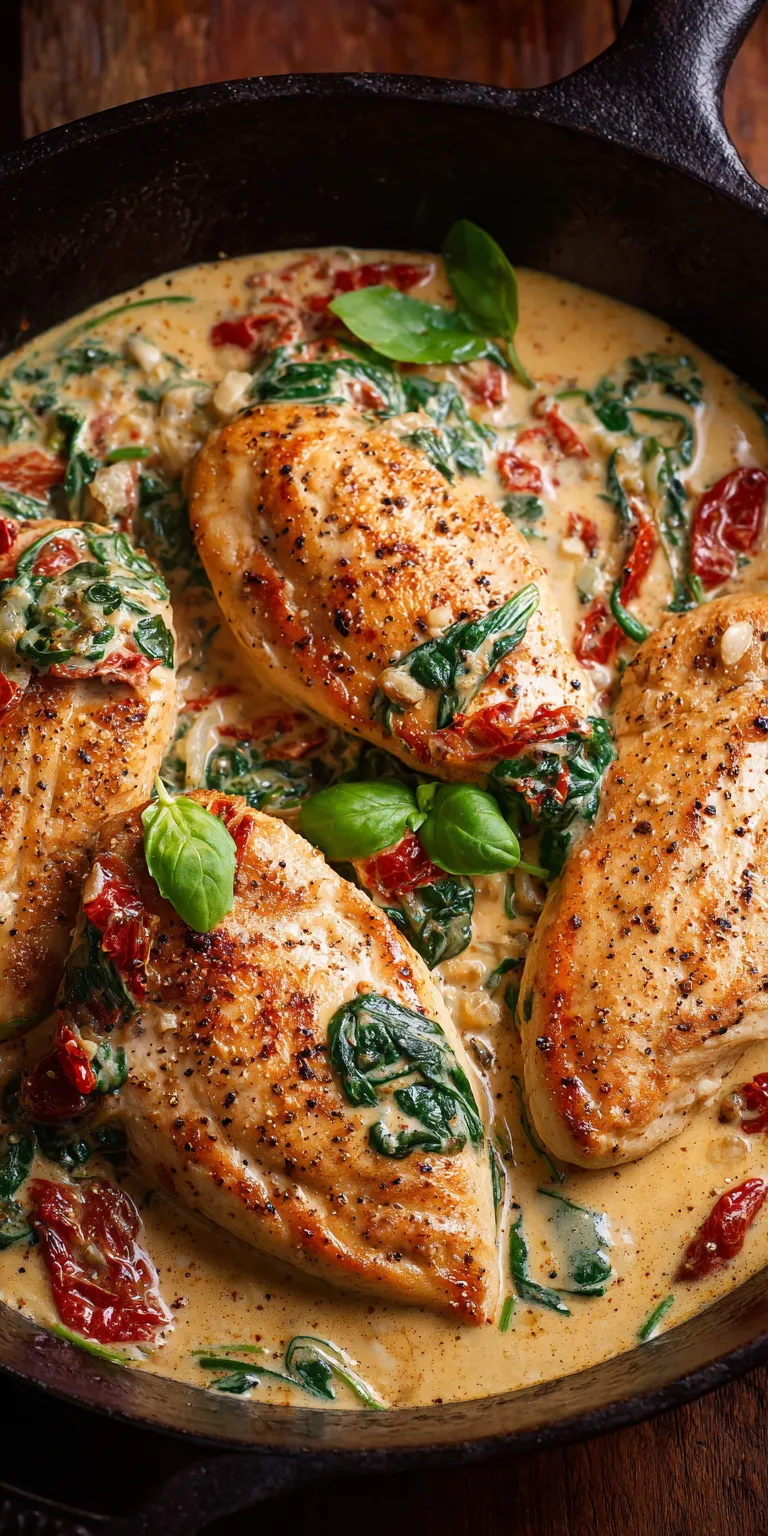 Creamy Tuscan Chicken High Protein Dinner served warm with gentle spices and a cozy aroma