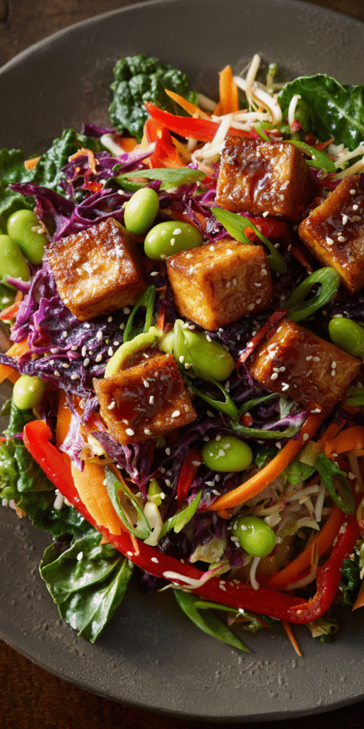 Crispy Tofu Veggie Healthy Salads Recipe