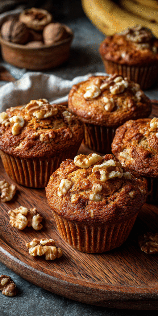 Crunchy Walnut Banana Nut Muffins Recipe