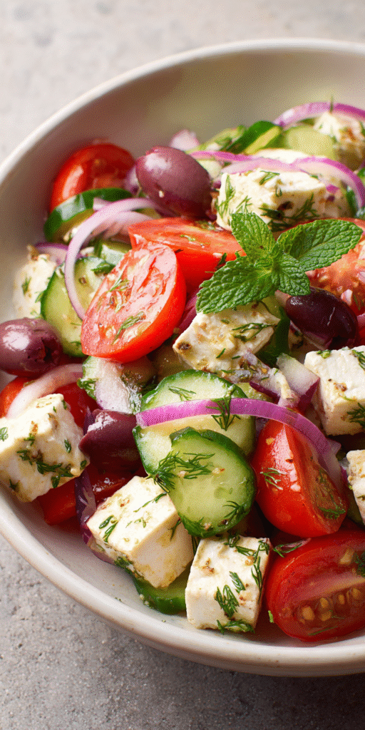 Cucumber Tomato Feta Easy Salads Recipe
