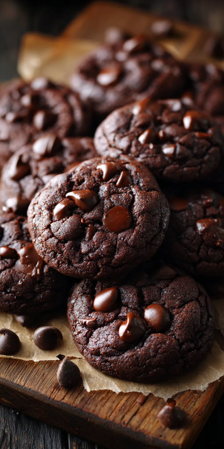Double Chocolate Chip Fudge Cookies served warm with gentle spices and a cozy aroma