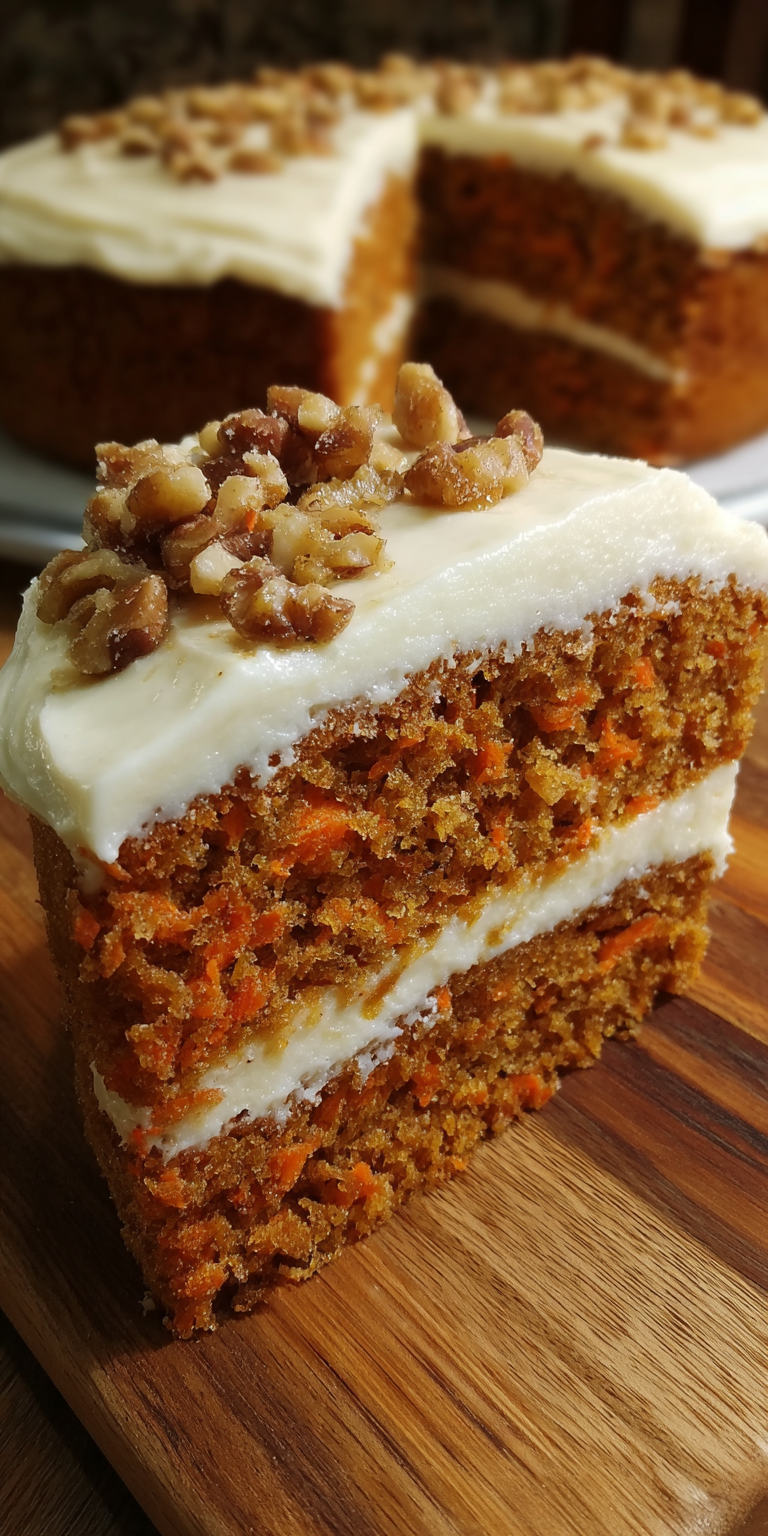Easy Blender Carrot Cake Recipe served warm with cozy spices