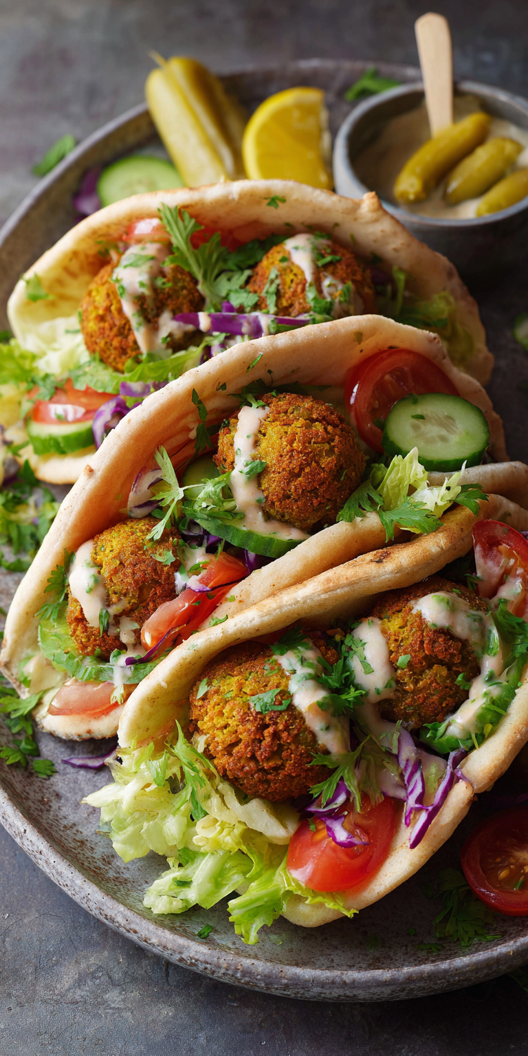 Falafel Pita Pocket Mediterranean Recipes served warm with cozy spices