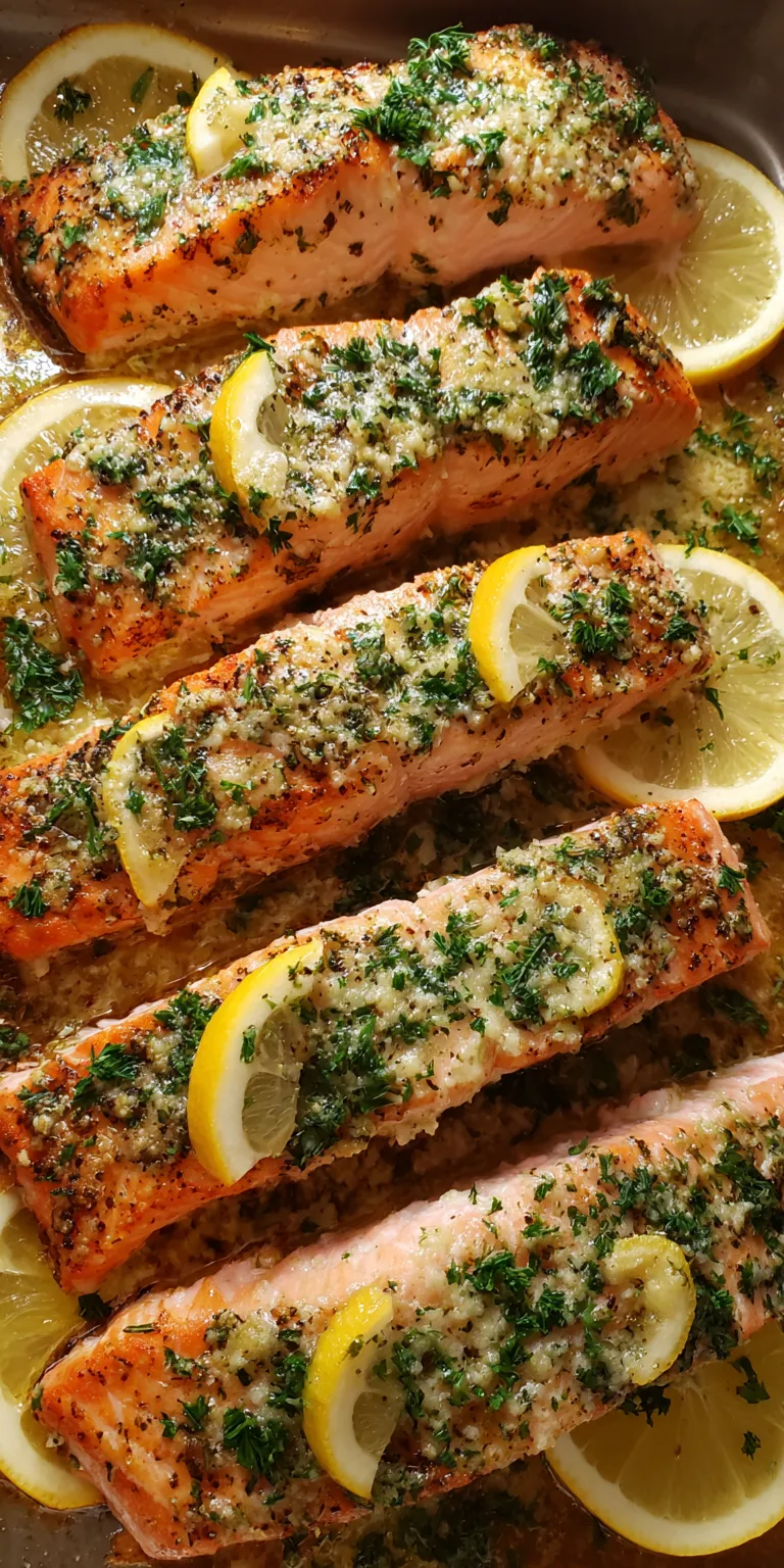 Garlic Butter Baked Salmon Fillet served warm with cozy spices
