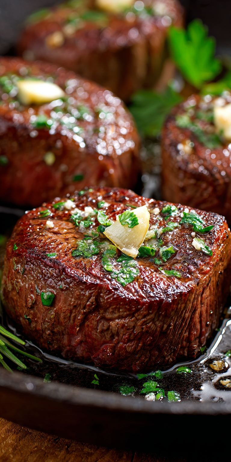 Garlic Butter Pan Seared Venison Steaks served warm with cozy spices