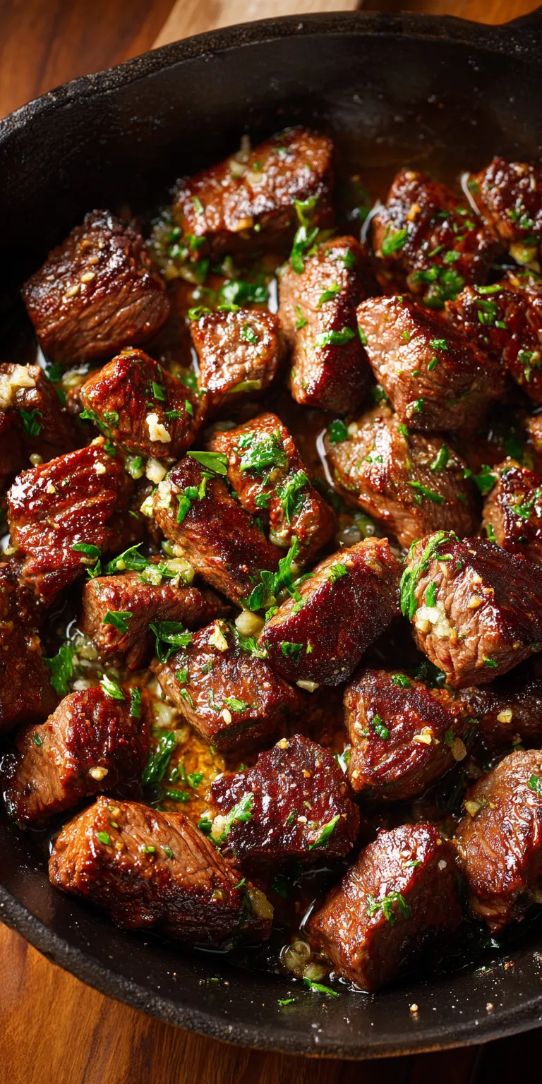 Garlic Butter Steak Bites High Protein Dinner served warm with cozy spices