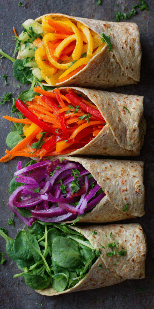 Hummus Veggie Wrap Healthy Food Dishes Recipe