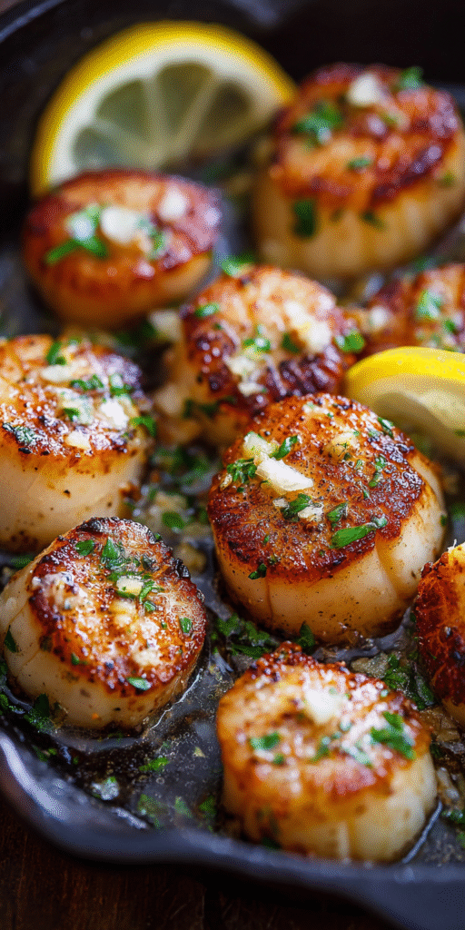Lemon Garlic Butter Scallops Seafood Recipe