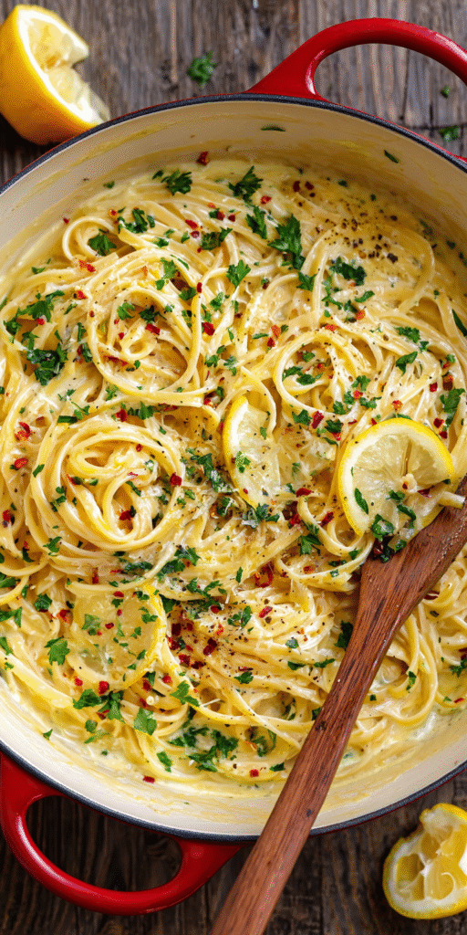 Lemon Garlic Creamy Pasta Recipe