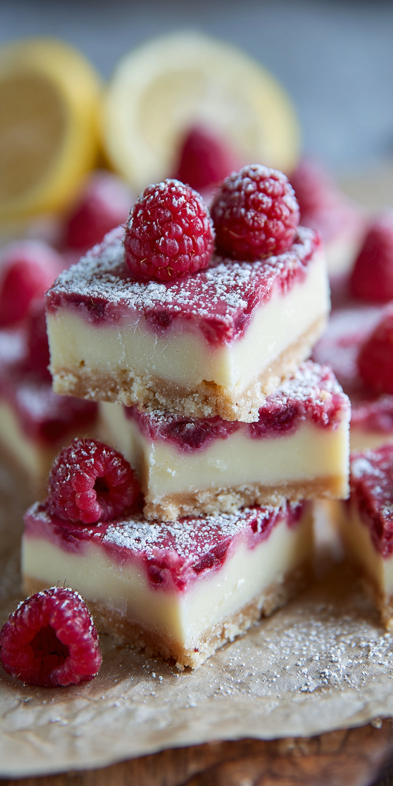 Lemon Raspberry Bars served warm with cozy spices