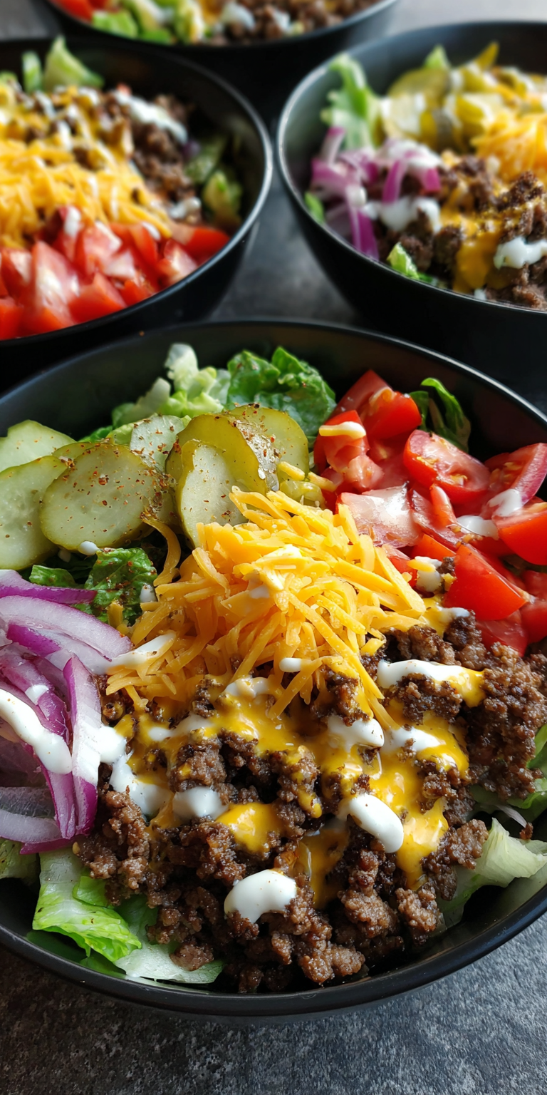 Loaded Burger Bowls Simple Recipe served warm with cozy spices