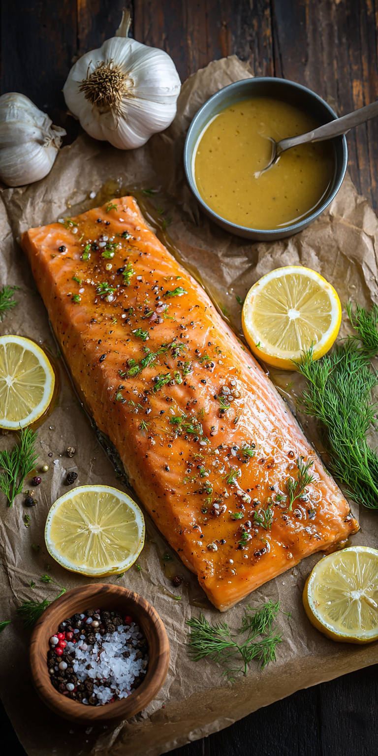Maple Mustard Roasted Salmon served warm with cozy spices