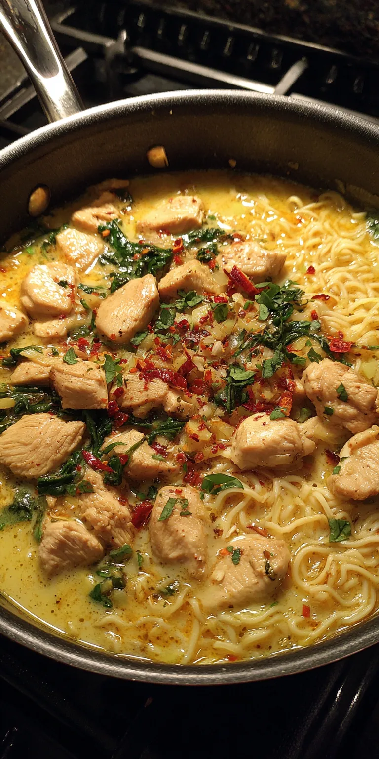 Marry Me Chicken Ramen served warm with cozy spices