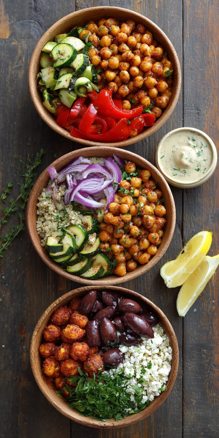 Mediterranean Chickpea Buddha Bowl served warm with cozy spices