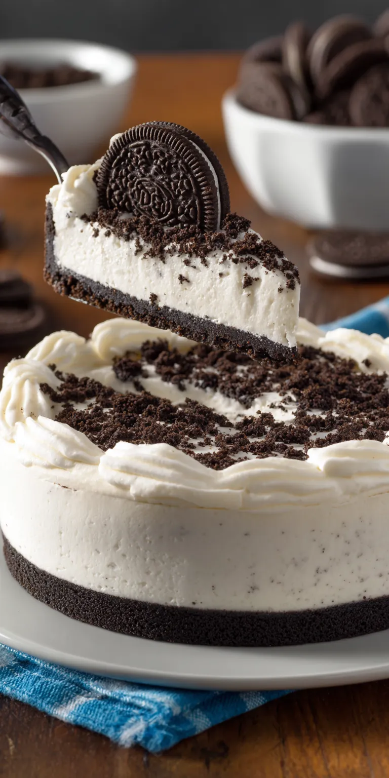 No Bake Oreo Cheesecake Dessert served warm with cozy spices