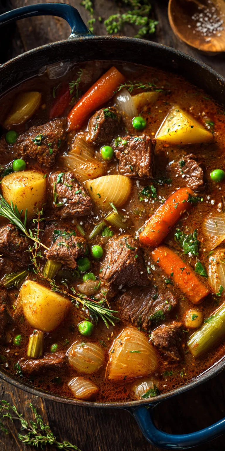 Old Fashioned Venison Stew without Wine served warm with cozy spices