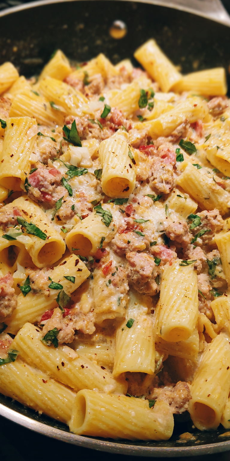 One Pot Creamy Pasta with Sausage Recipe