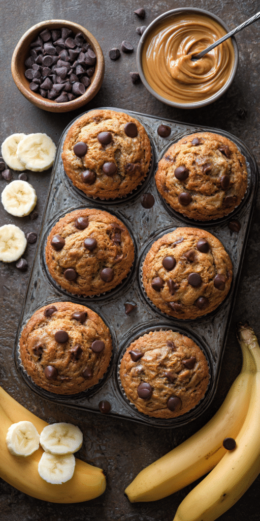 Peanut Butter Banana Chip Muffins Recipe