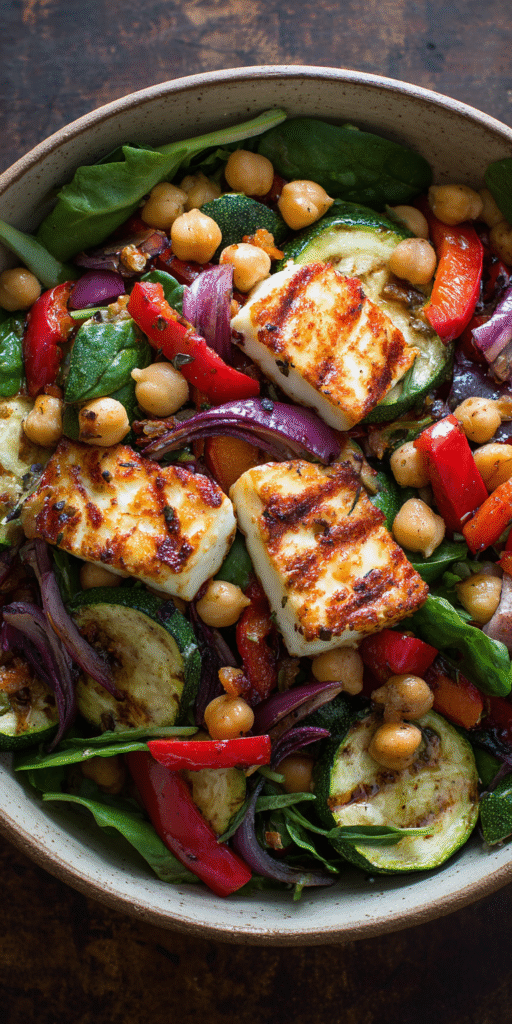 Roasted Vegetable and Halloumi Salad Recipe