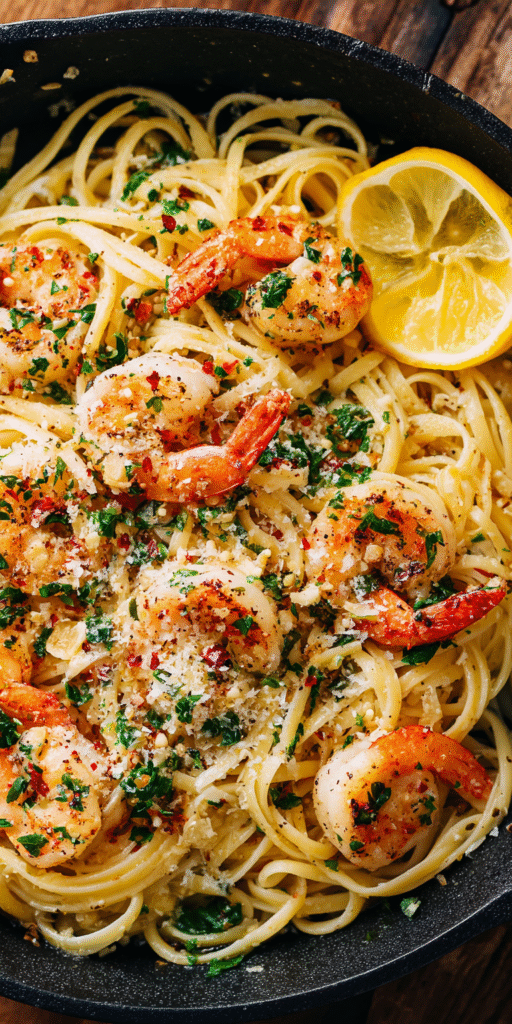 Shrimp Scampi Linguine Seafood Pasta Recipe