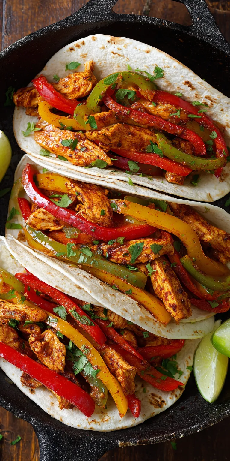Simple and Quick Chicken Fajitas served warm with cozy spices